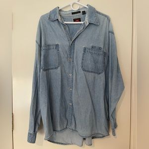 Vintage Wrangler Button Down Denim Shirt XL